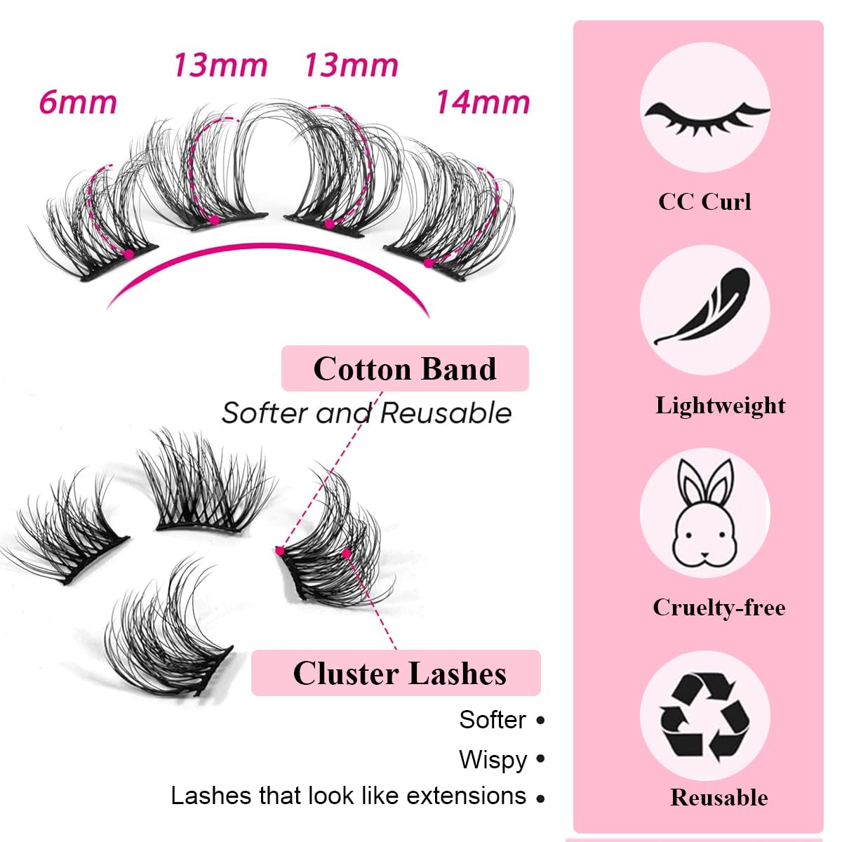 MAYCREATE 100 PCS Lashes Cluster, Fairy Lash Extension Kit Cluster Lashes Individual C Curl Wispy False Eyelashes DIY Eyelash Manga Anime Cluster Lash Extensions Mix Lashes MAYCREATE 100 PCS Lashes Cluster, Fairy Lash Extension Kit Cluster Lashes Individual C Curl Wispy False Eyelashes DIY Eyelash Manga Anime Cluster Lash Extensions Mix Lashes